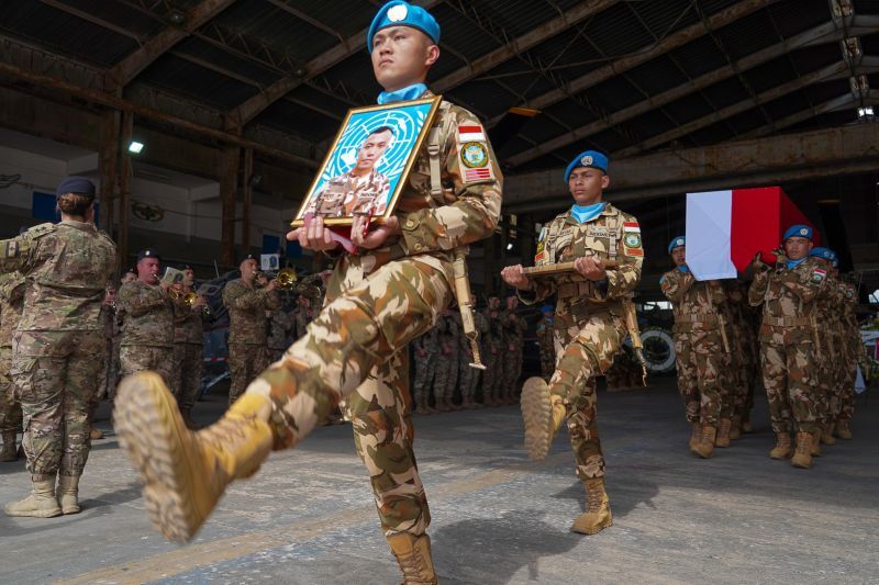 Prajurit TNI Gugur Lagi, UNIFIL Beri Penghormatan Terakhir di Lebanon