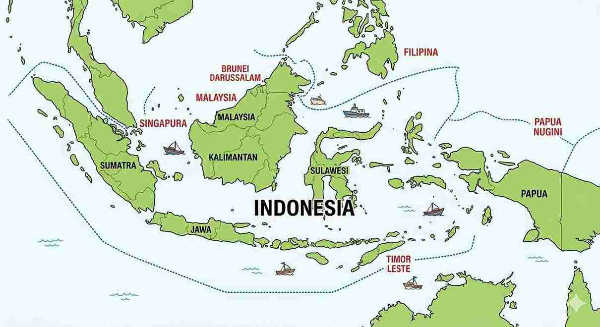 Inilah Negara-Negara yang Berbatasan dengan Indonesia di Wilayah Darat dan Laut