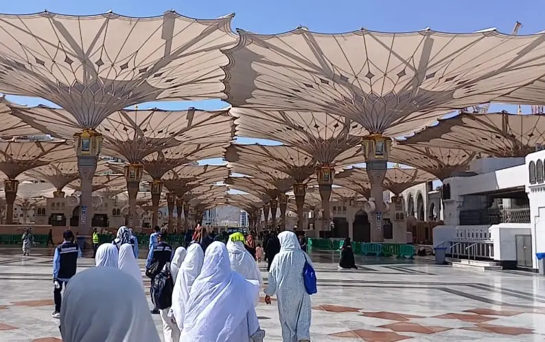 Cuaca Madinah Terik, Belasan Ribu Jemaah Haji Mulai Ziarah dan Padati Masjid Nabawi