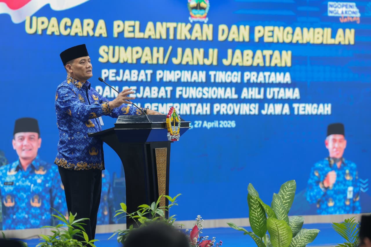 Ahmad Luthfi Lantik 27 Pejabat Baru Jateng, Sistem Merit Jadi Kunci Utama