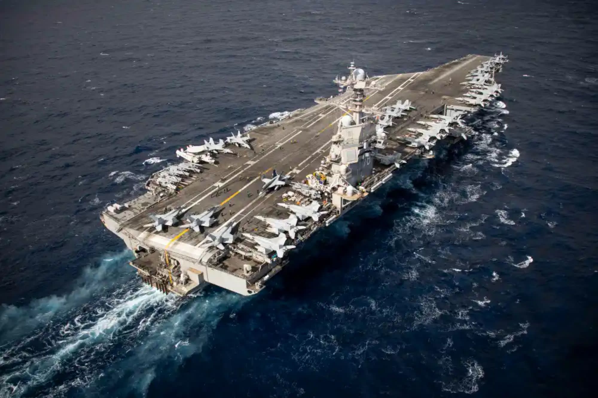 Kapal Induk USS Gerald R Ford Tinggalkan Timur Tengah Usai Pecahkan Rekor